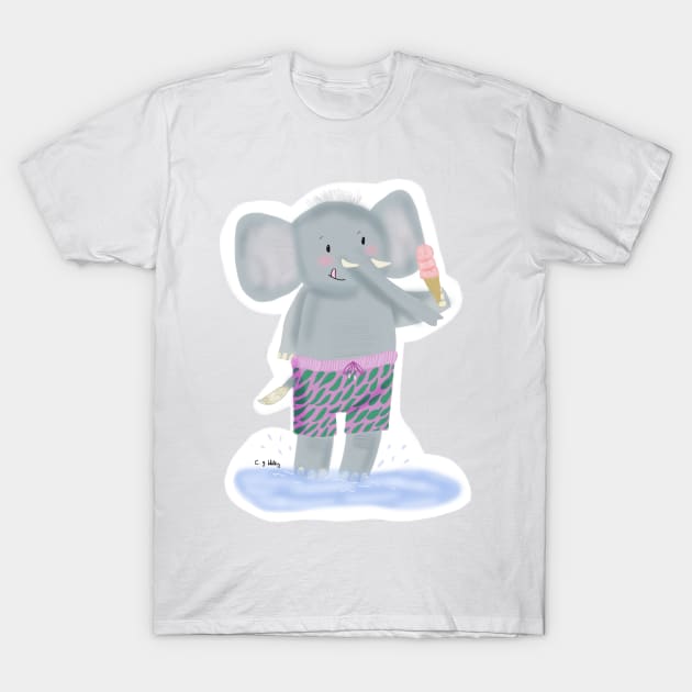 Splash little elephant T-Shirt by Charlotsart